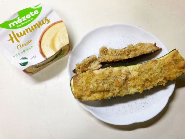 野菜グリルのフムスのせ