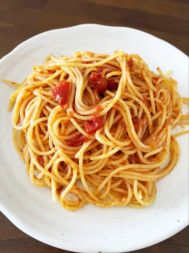 ポルチーニとトマトのパスタ