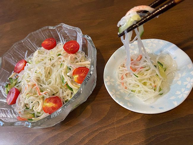 さっぱりと美味しいヤムウンセンが出来上がり