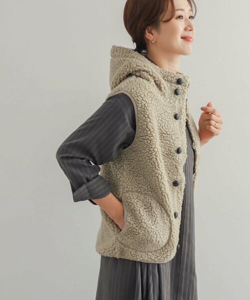 URBAN RESEARCH DOORS (アーバンリサーチドアーズ) GYMPHLEX BOA HOODED VEST