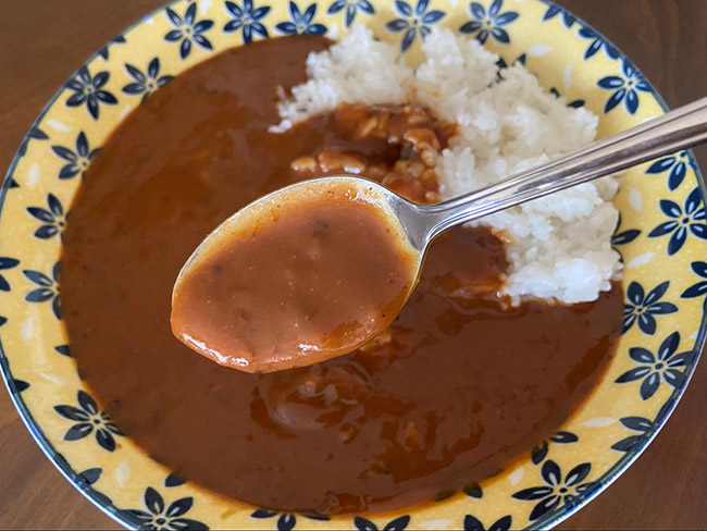 ほとんど具のない液状のカレー