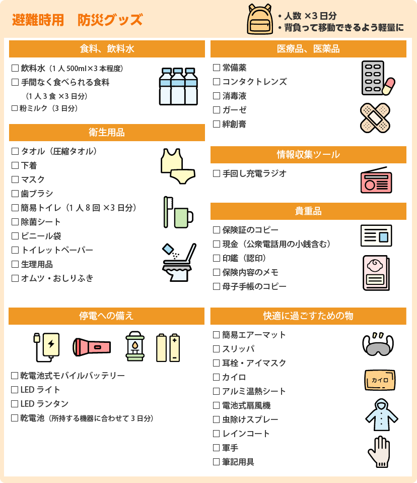 避難時用に、本当に必要な防災グッズリスト