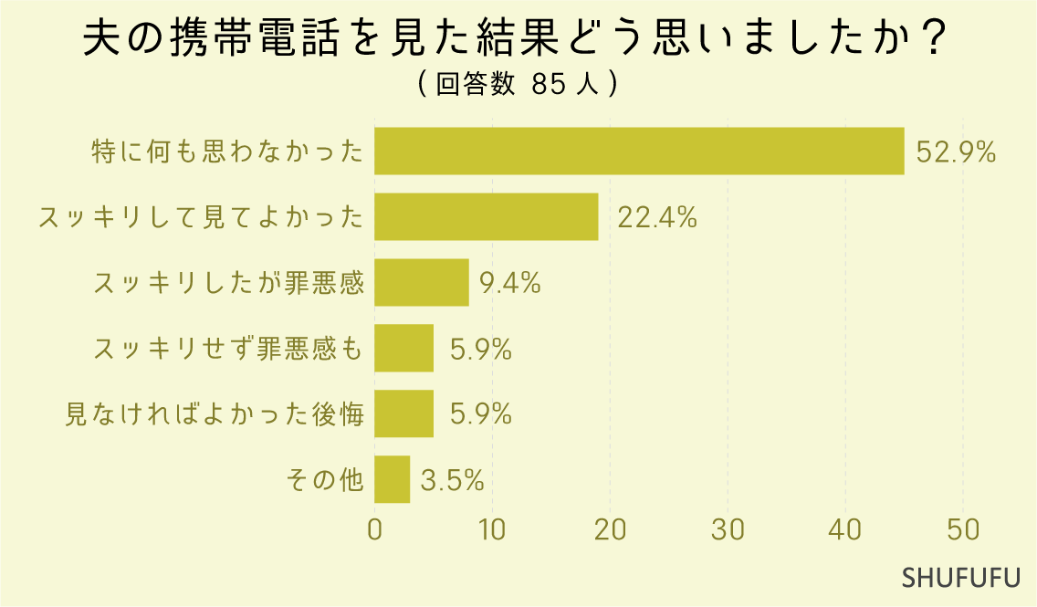 夫の携帯電話を見た結果どう思いましたか？