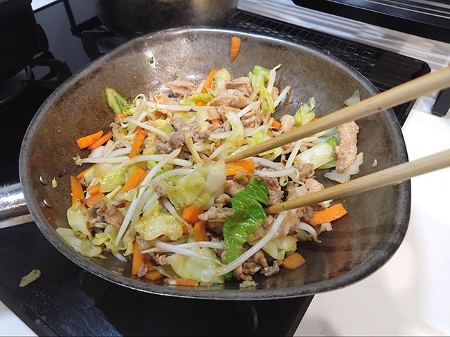 シャキシャキ肉野菜炒め