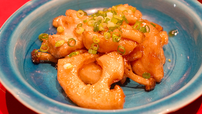 鶏とレンコンとしめじの甘ダレがらめ