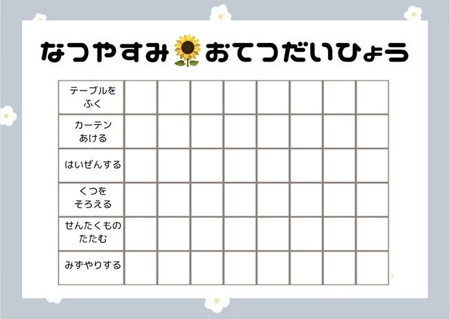お手伝いリスト