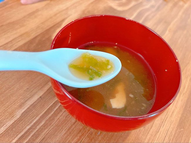 お寿司屋さんのあおさの味噌汁