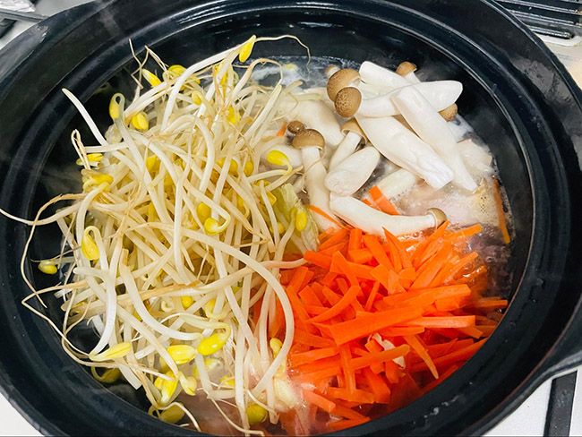 中火でしっかり火を通して