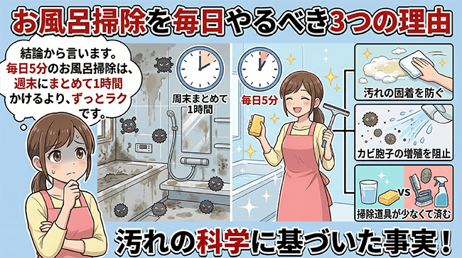 お風呂掃除を毎日やるべき3つの理由