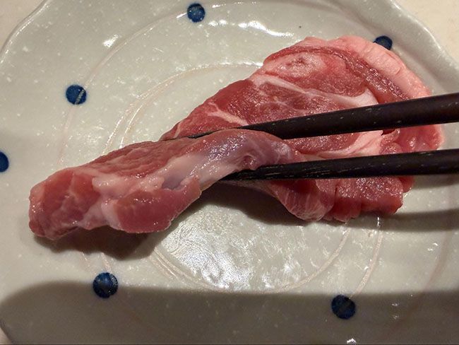 焼肉用にカットされている