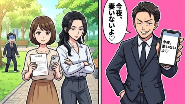不倫夫が「今夜、妻が出張でいないんだ♡」私に誤送信→私「駅前で会おうか◎」姉と静かに突撃した結果