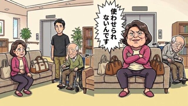 デイサービスのソファを荷物で独り占めする女性「使わせられないんです」→夫が立ち上がった結果