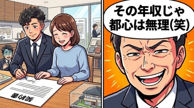 「共働きでその年収帯、都心は正直キツいですよ（笑）」不動産勤務の同級生に嘲笑された私たち夫婦→別の担当者が来た結果…！？