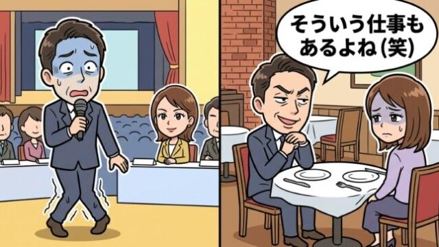 婚活男「そういう仕事もあるよね（笑）」→3週間後、審査委員席の私を見た瞬間に青ざめた