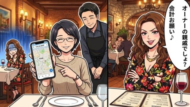 イタリアンでママ友「オーナー親戚でしょ？会計ヨロシク♪」私「姉の店はイタリアですが…」勘違いの末路