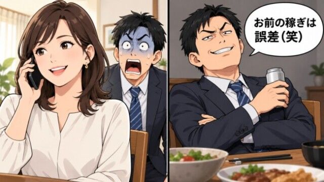 夫「お前の稼ぎは誤差（笑）」→私の電話相手を知った夫と立場が逆転した