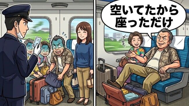 「空いてたから座っただけ」新幹線の指定席を占領した4人組→車掌さんが一言で制した結果、4人の顔色が変わって…