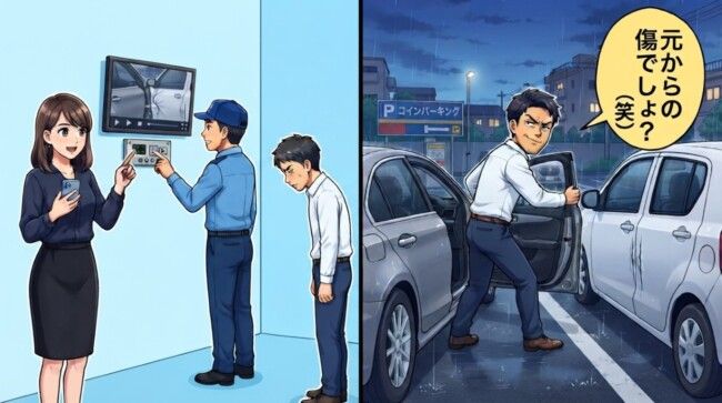駐車場でドン！ドア直撃…男「当たってないよ」私「警察も呼びます」→現場確認の結果
