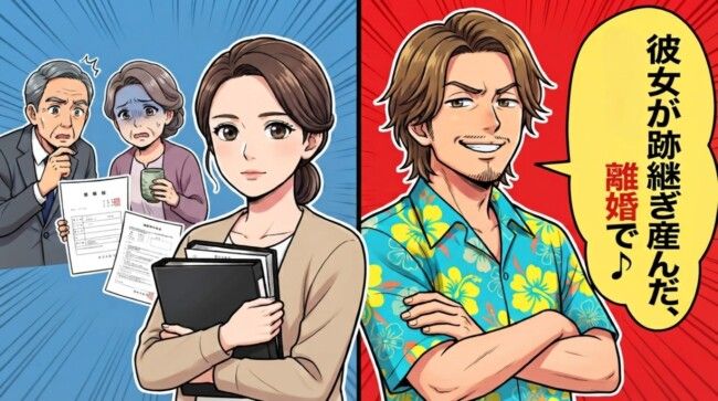 夫「彼女が跡継ぎ産んだ、離婚で♪」→私「了解です」しかし義父母が真っ青に…その理由
