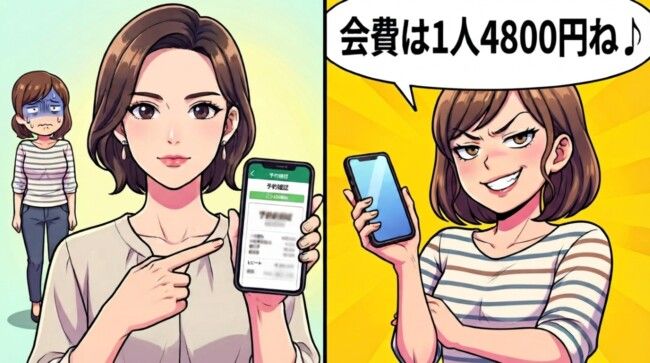 幹事ママ「1人4800円ね♪」言われた通り払った私。予約のスクショで判明した差額